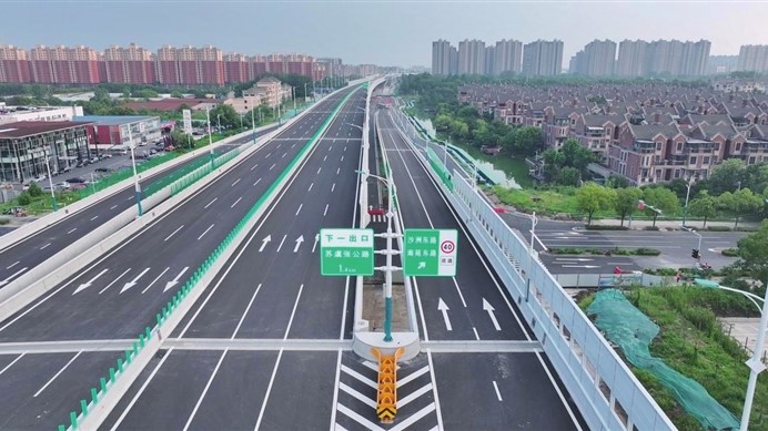 张家港东二环城区段主线高架通车